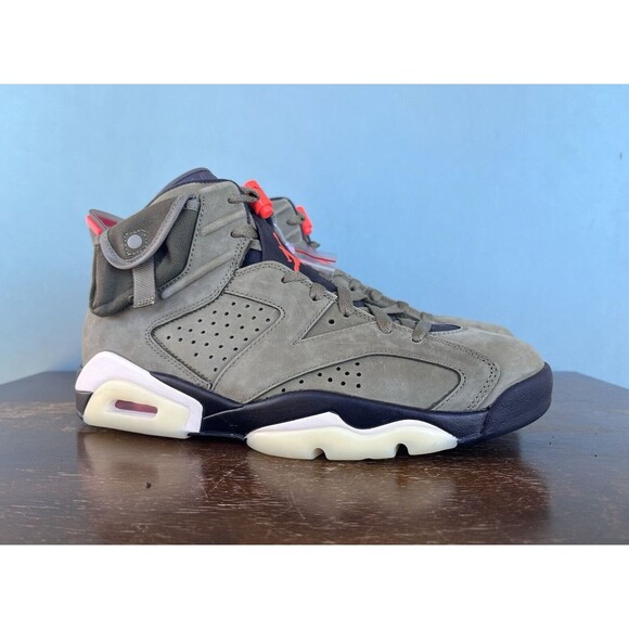 Nike Air Jordan 6 Retro x Travis Scott Olive Green Men's Size 10 CN1084-200 - Picture 2 of 11